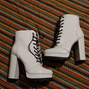 White Vinyl Boots